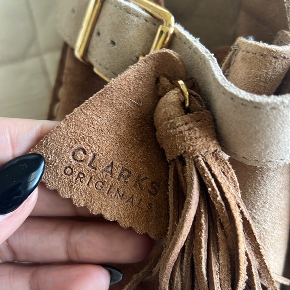 Clarks Tan Suede Two Tone Mules - Picture 6 of 9